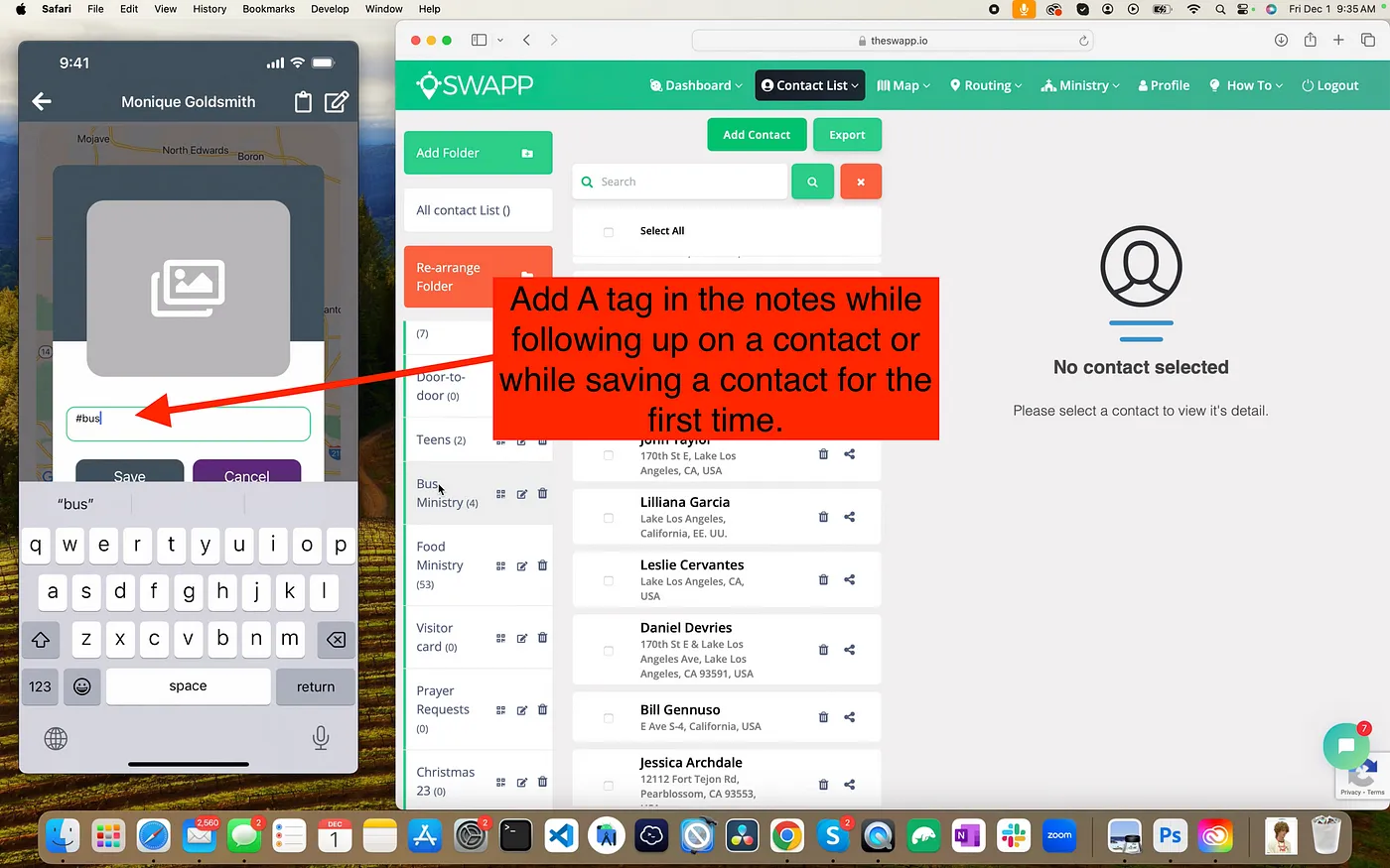 Add tags and notes to prospects in SWAPP