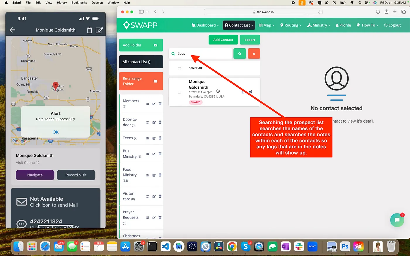 Search and filter tagged prospects