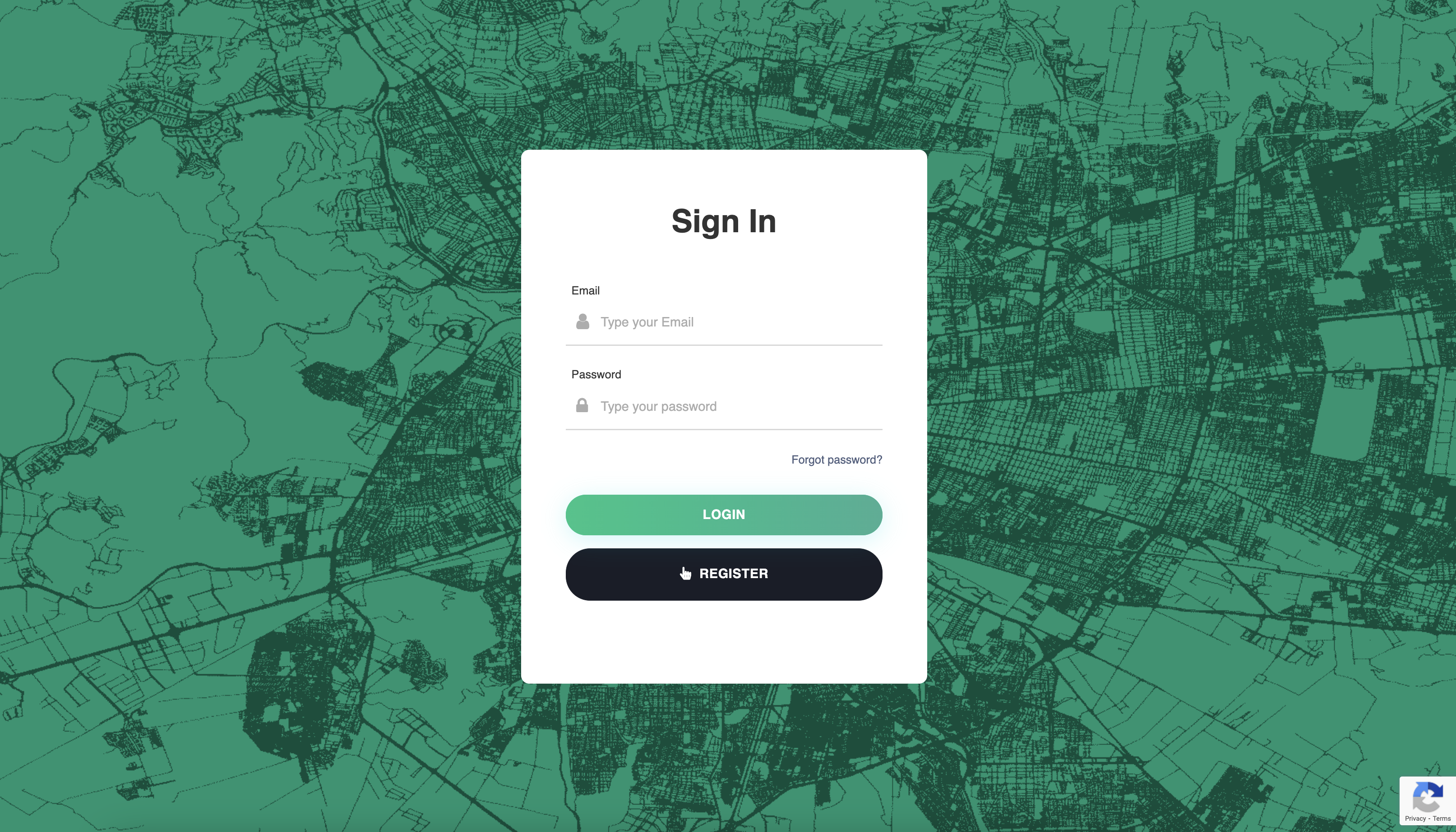 Email and password login fields on SWAPP web dashboard
